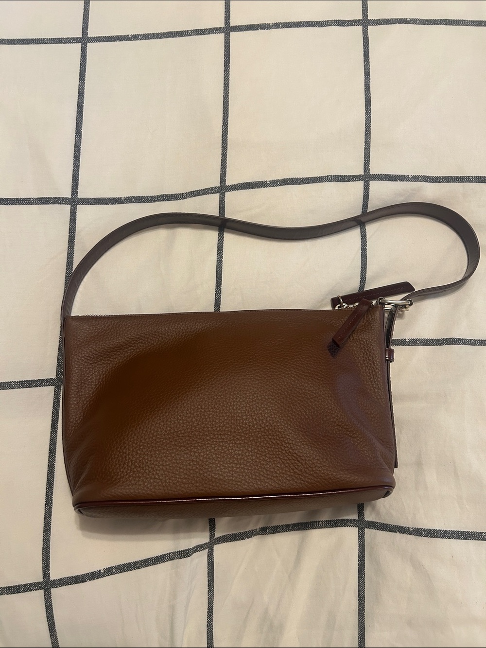 A.P.C. Brown Pebbled Leather with dark burgundy accents Shoulder bag - Picture 2 of 9